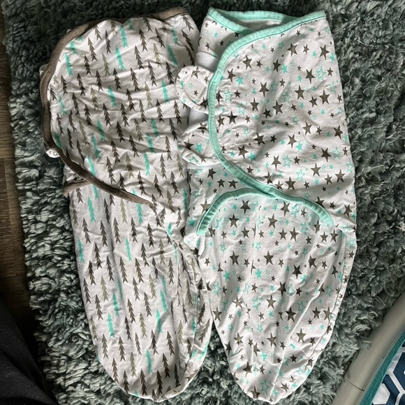 Blue and Gray New Baby Swaddles - Picture 1 of 9